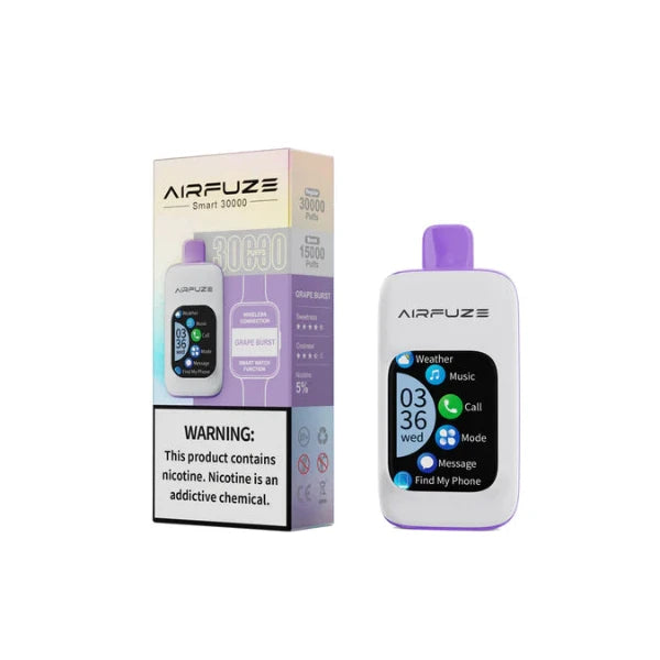 Best Deal AIRFUZE Smart 30000 Puff Disposable Vape 20mL - Grape Burst