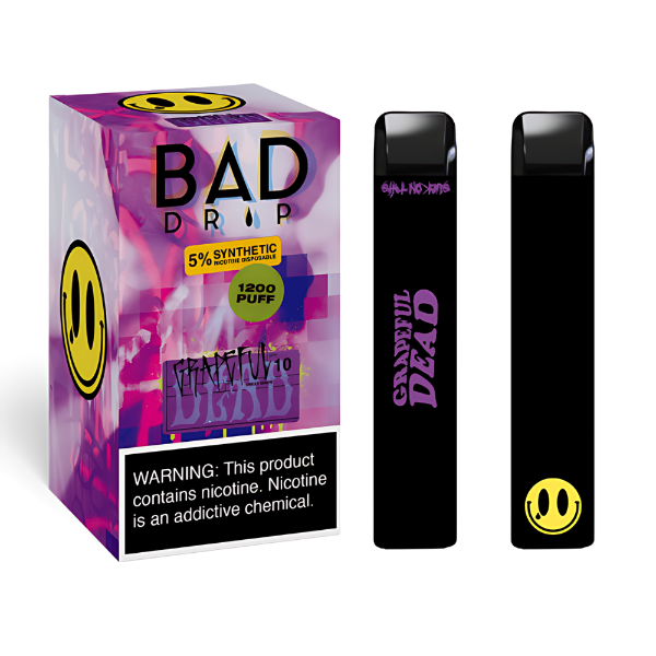 Best Deal Bad Drip Synthetic Nicotine Disposable Vape 4mL 10 Pack - Grapeful Dead