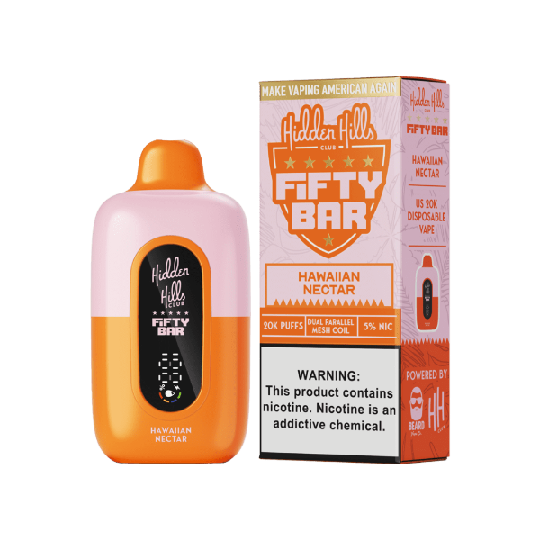 Best Deal Hidden Hills x Fifty Bar 20K Disposable Vape Hawaiian Nectar