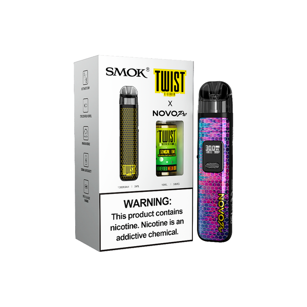 Best Deal SMOK Novo Pro Pod Device + Daddy's Vapor 10mL Bundle - Black / Honeydew Melon Chew