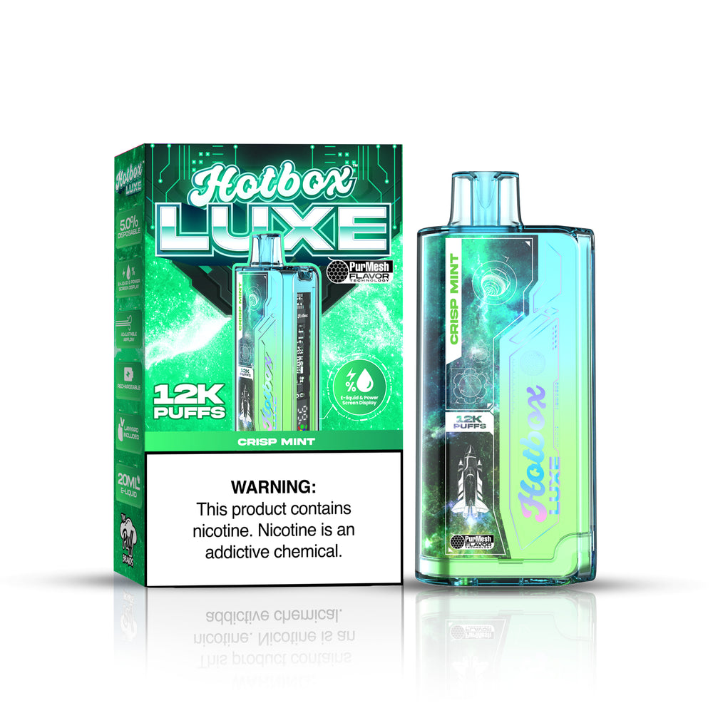 Crisp Mint Hotbox Luxe 12k Puffs Disposable Vape
