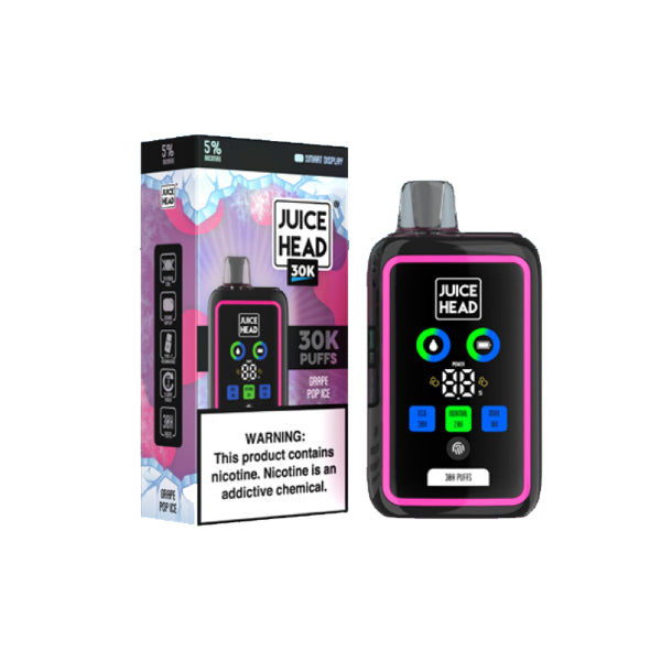 Juice Head 30000 Puffs Disposable Vape Best Flavor Grape Pop Ice