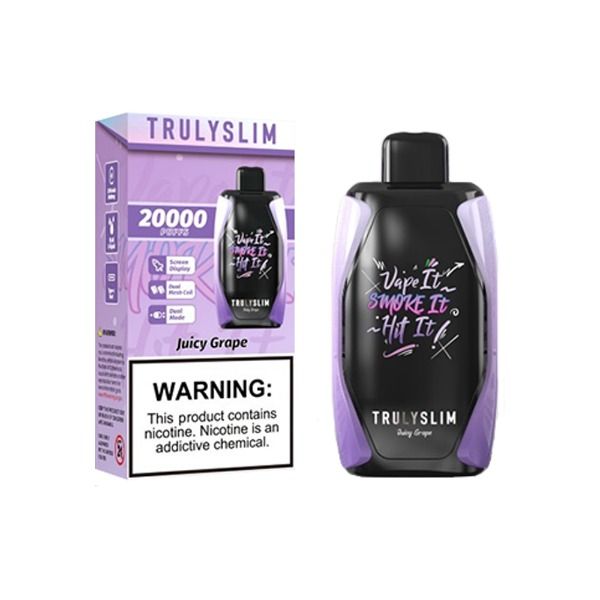 Best Deal Truly Bar Trulyslim 20000 Puffs Disposable Vape 18mL Juicy Grape