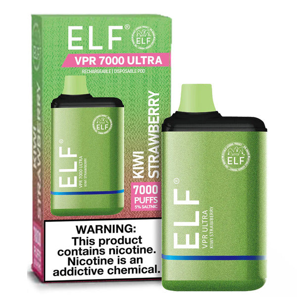 Best Deal ELF VPR Ultra 7000 Puffs Disposable Vape 11mL Kiwi Strawberry