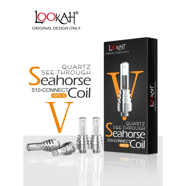 Lookah Seahorse 510 Thread Seethrough Quartz Coils