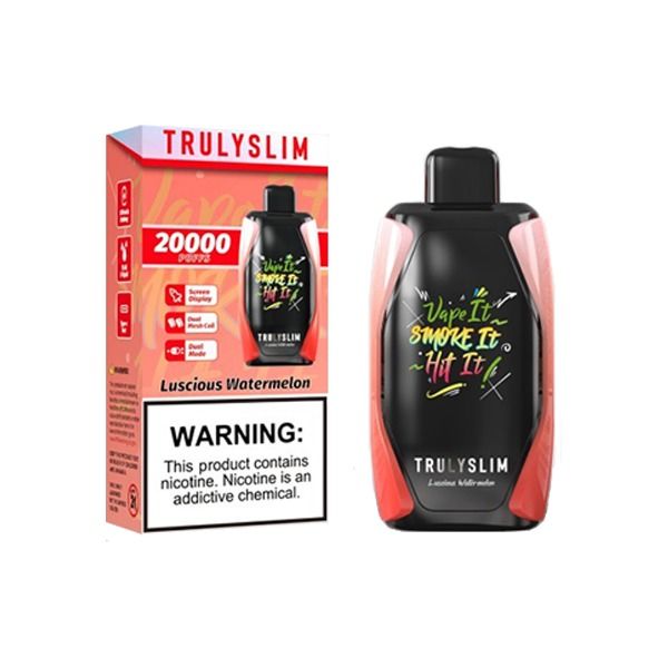 Best Deal Truly Bar Trulyslim 20000 Puffs Disposable Vape 18mL Luscious Watermelon