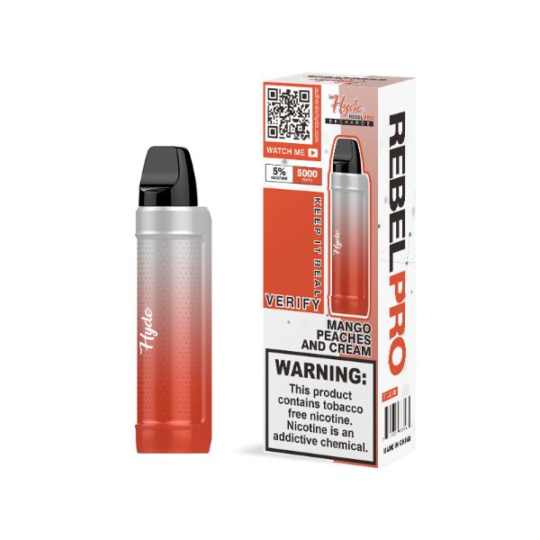 Hyde Rebel PRO 5000 Puffs Single Disposable Vape 11mL Best Flavor Mango Peaches And Cream