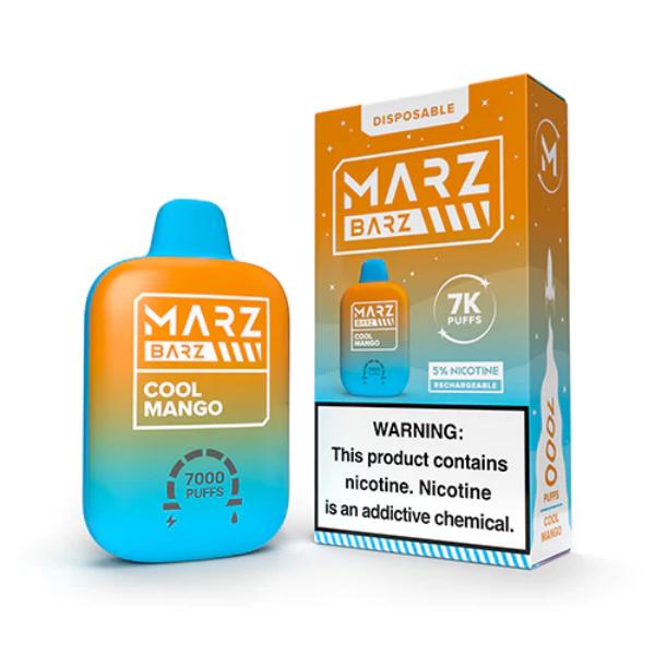 Marz Barz Disposable 7000 Puffs 12mL Best Flavor Cool Mango