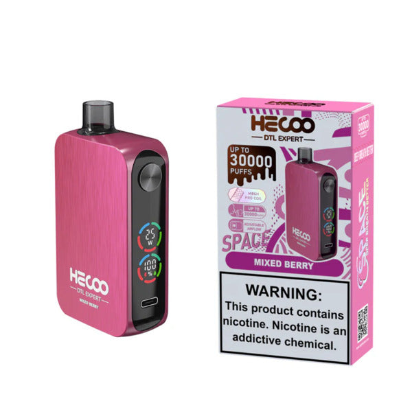 Best Deal HECOO Space DTL Expert 30,000 Puffs Disposable Vape 20mL 5 Pack - Mixed Berry