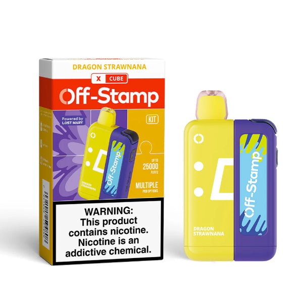 Off Stamp X CUBE 25_000 Puffs Disposable Kit Dragon Strawnana