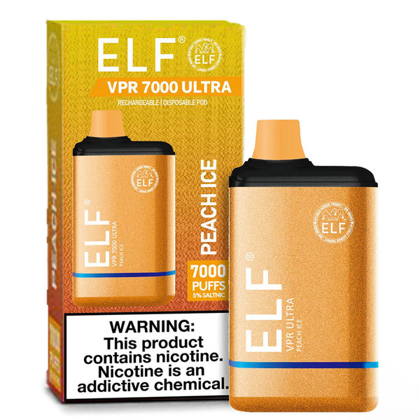 Best Deal ELF VPR Ultra 7000 Puffs Disposable Vape 11mL Peach Ice