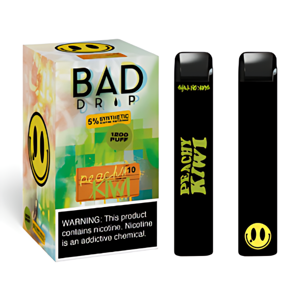 Best Deal Bad Drip Synthetic Nicotine Disposable Vape 4mL 10 Pack - Peachy Kiwi