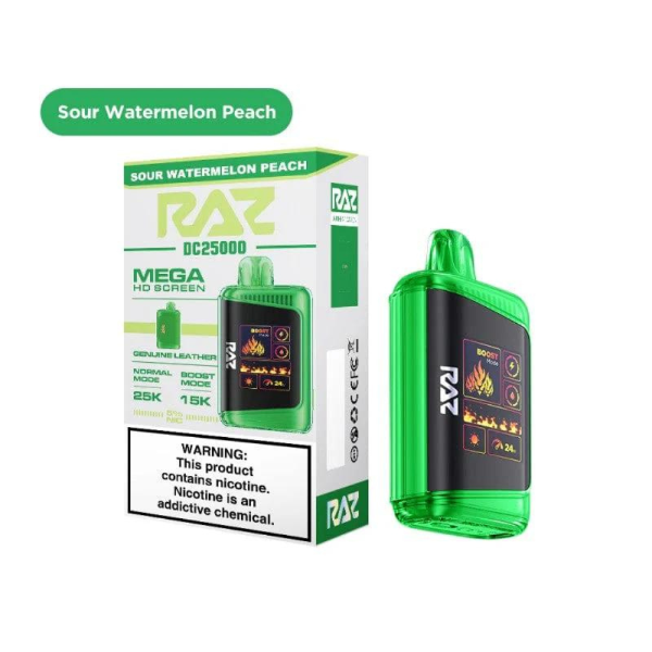 FRYD 12000 Puffs Rechargeable Disposable Vape 17mL Sour Watermelon Peach