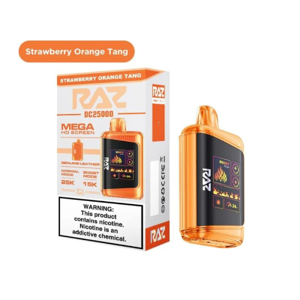 Best Deal RAZ DC25K 25,000 Puffs Rechargeable Vape 16mL Strawberry Orange Tang