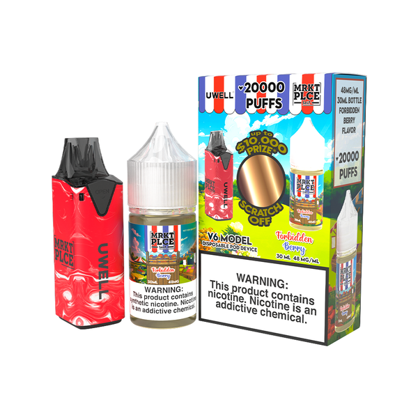 Uwell V6 Pod Kit_Daddy's Vapor Vape Juice 30mL Bundle Red/Forbidden Berry 48mg