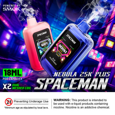 Best Deal Space Man Nebula 25k Plus Rechargeable Disposable Vape 18mL