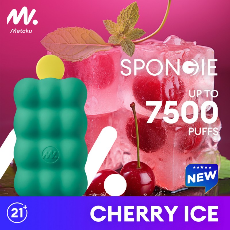 Best Deals Metaku Spongie 7500 Puffs Disposable Vape 12mL 5 Pack - Cherry Ice