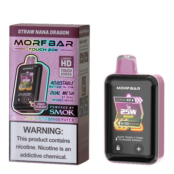 Best Deal Morfbar Touch 20000 Puffs Disposable Vape 18mL  Straw Nana Dargon