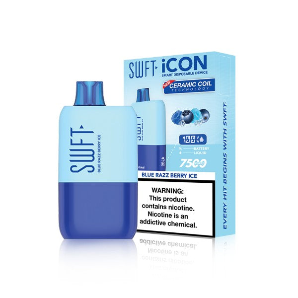 SWFT Icon 7500 Puffs Ceramic 17mL Disposable Vape - Blue razz berry ice