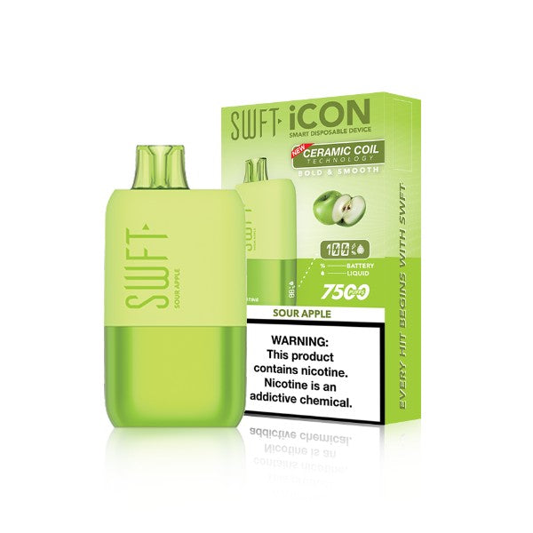 SWFT Icon 7500 Puffs Ceramic 17mL Disposable Vape - Green apple