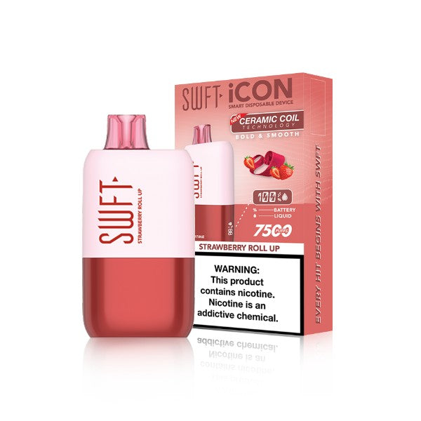 SWFT Icon 7500 Puffs Ceramic 17mL Disposable Vape - Strawberry Roll up