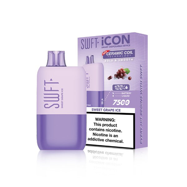 SWFT Icon 7500 Puffs Ceramic 17mL Disposable Vape - Sweet Grape ice