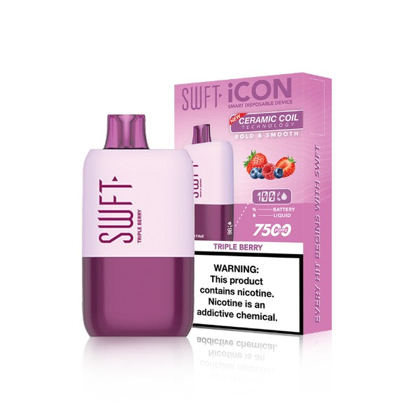 SWFT Icon 7500 Puffs Ceramic 17mL Disposable Vape - Triple Berry