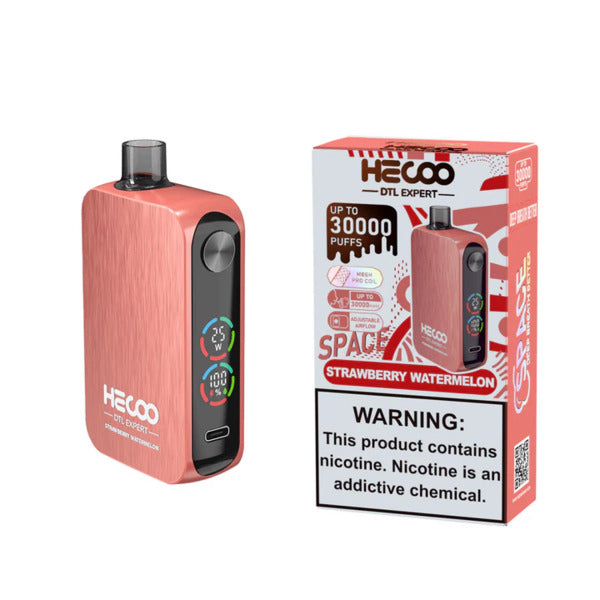 Best Deal HECOO Space DTL Expert 30,000 Puffs Disposable Vape 20mL 5 Pack - Strawberry Watermelon