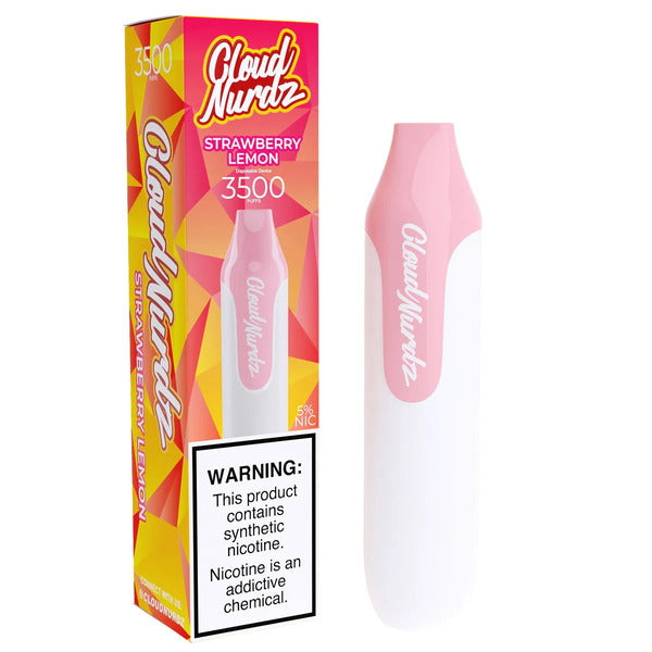 Best Deal Cloud Nurdz 3500 Puffs Single Disposable Vape 10mL Strawberry Lemon