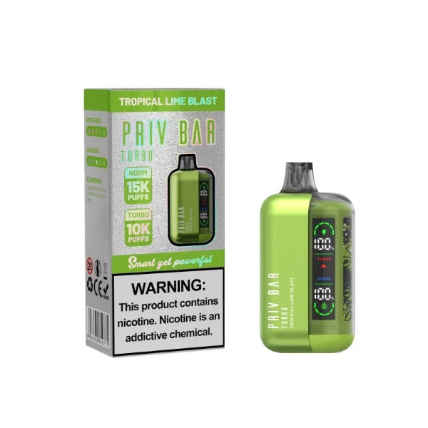 Best Deal SMOK Priv Bar Turbo 15000 Puffs Disposable Vape 16mL Topical Lime Blast