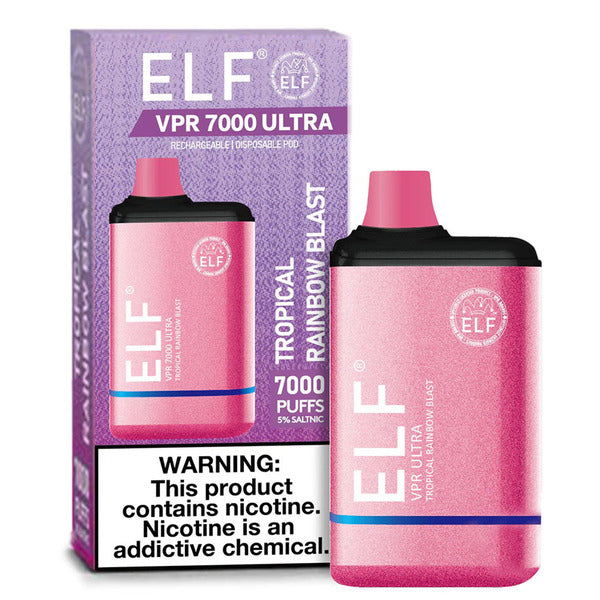 Best Deal ELF VPR Ultra 7000 Puffs Disposable Vape 11mL Tropical Rainbow Blast