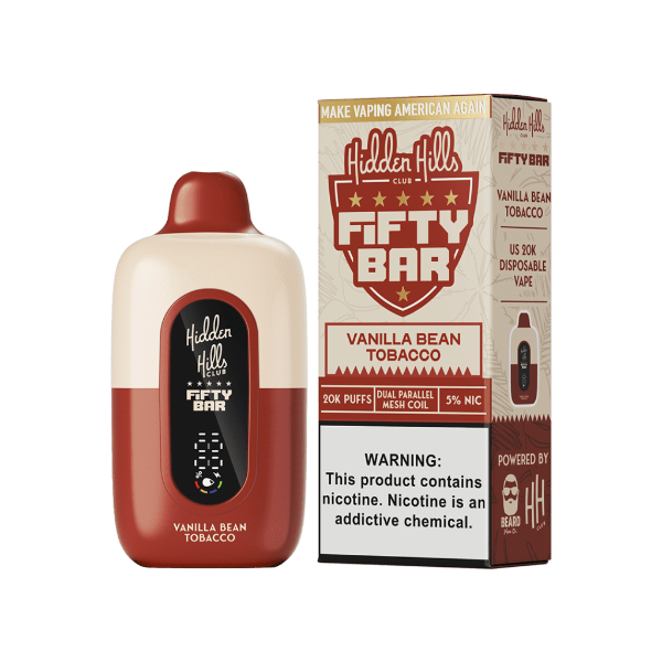 Best Deal Hidden Hills x Fifty Bar 20K Disposable Vape Vanilla Tobacco