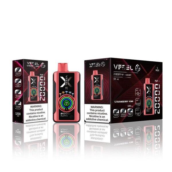 Best Deal VFEEL Pi 20000 Puff Vape 5 Pack 25mL Strawberry Kiwi