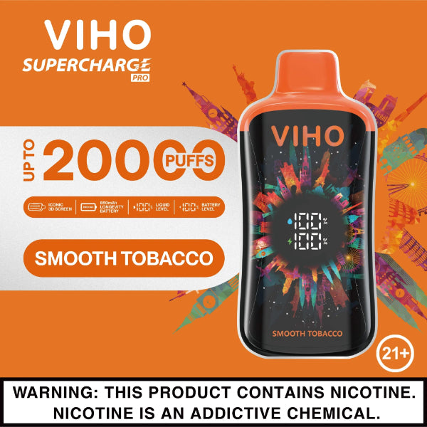 VIHO Supercharge PRO 20K Disposable Vape Smooth Tobacco