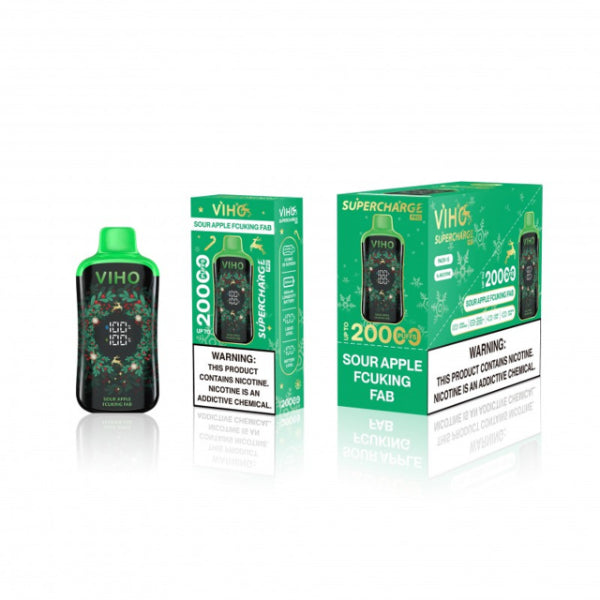 VIHO Supercharge PRO 20K Disposable Vape Sour Apple Fcuking Fab