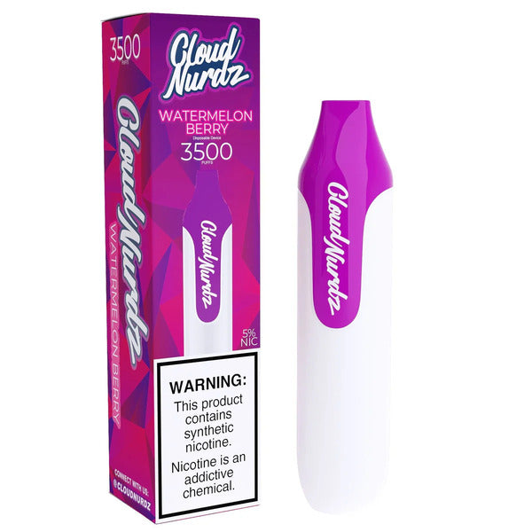 Best Deal Cloud Nurdz 3500 Puffs Single Disposable Vape 10mL Watermelon Berry