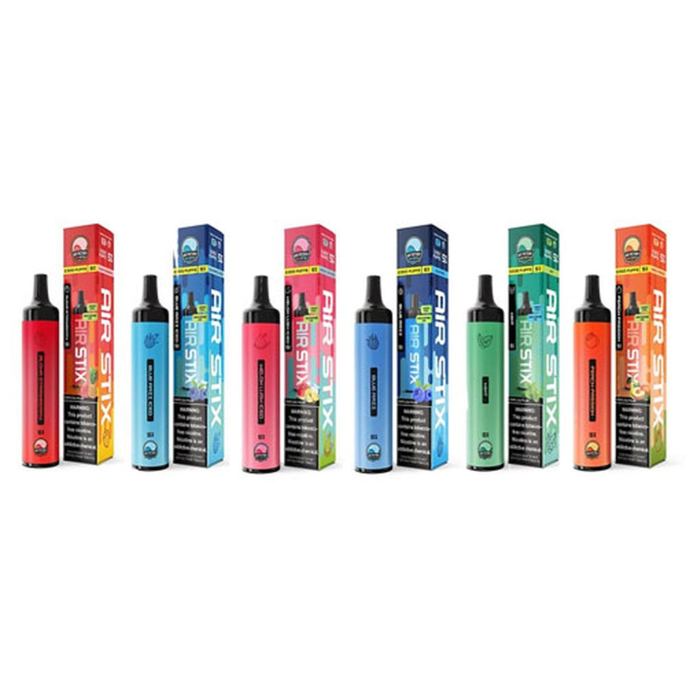 Air Factory Air Stix Single Rechargeable Disposable Vape Best Flavors Aloha Stawberry Blue Razz Iced Melon Lush Iced Blue Razz Mint Peach Passion