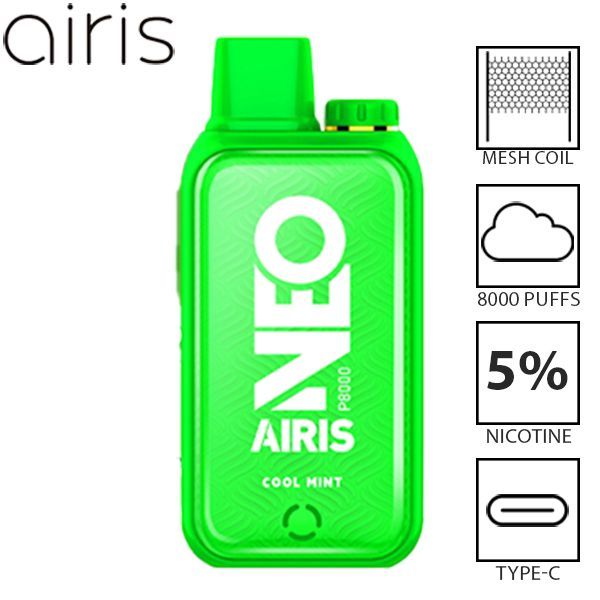 Airis Neo P8000 8000 Puffs Disposable Vape Best Flavor Cool Mint