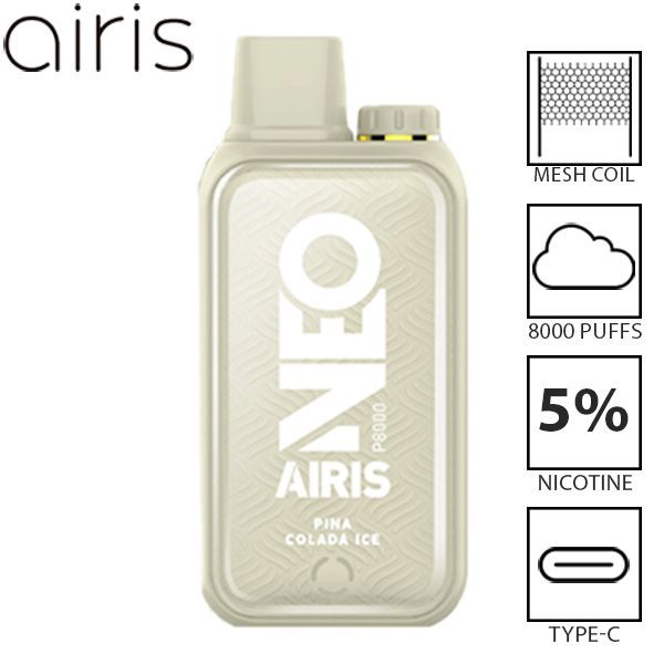 Airis Neo P8000 8000 Puffs Disposable Vape Best Flavor Pina Colada Ice