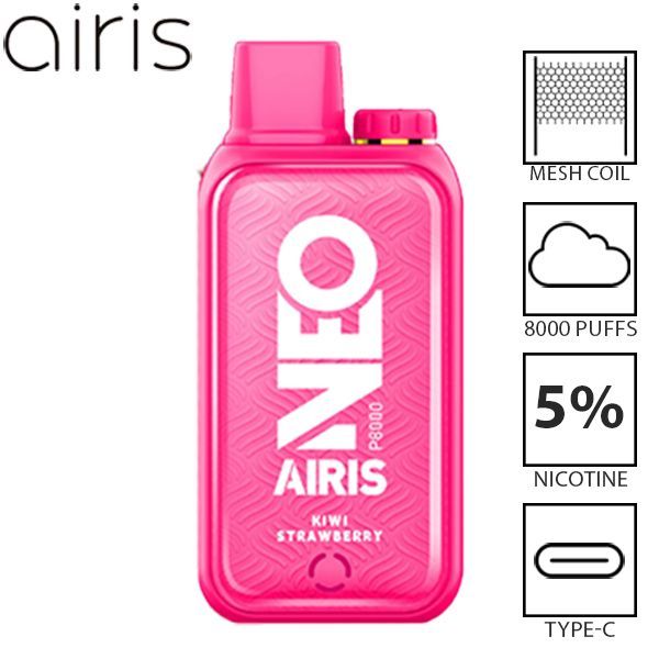 Airis Neo P8000 8000 Puffs Disposable Vape Best Flavor Kiwi Strawberry