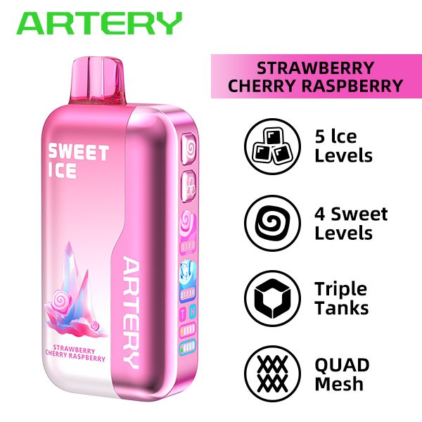 Best Deal Artery CL6 50,000 Puffs Disposable Vape 26mL 5 Pack - Strawberry Cherry Raspberry