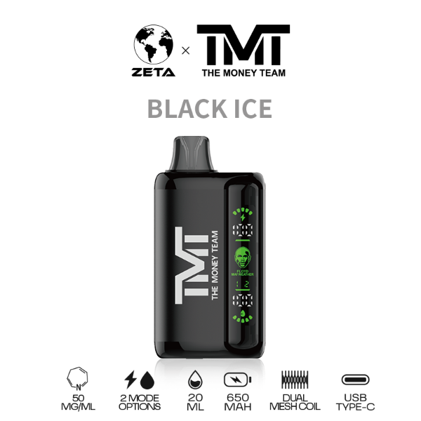   Best Deal TMT by Floyd Mayweather 15,000 Puffs Disposable Vape 20mL Black Ice