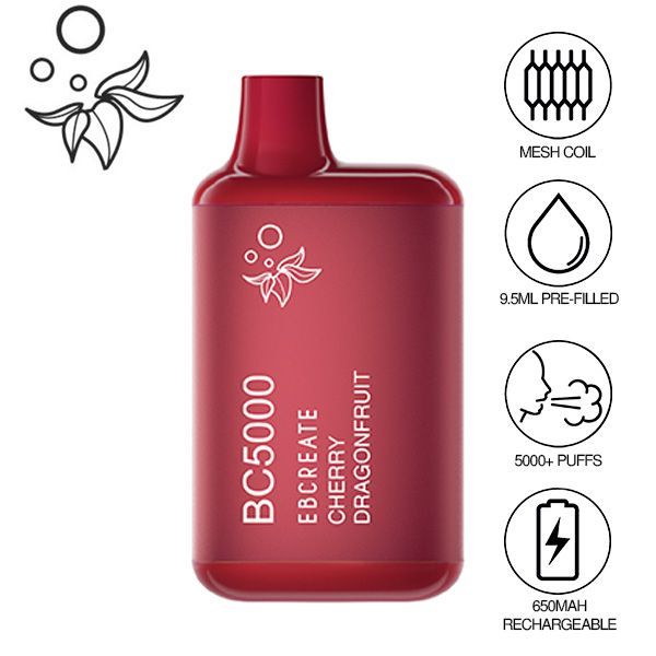 EBCreate BC5000 Thermal Edition Disposable Vape Best Flavor Cherry Dragonfruit