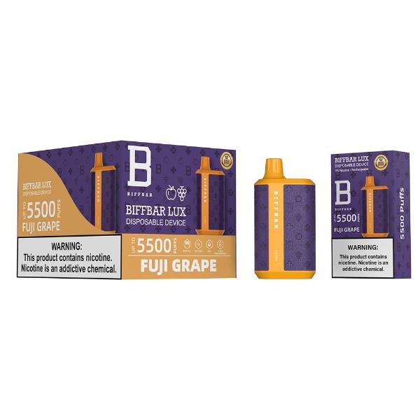 Biff Bar Luxx 5500 Puffs Disposable Vape 10-Pack Best Flavor Fuji Grape
