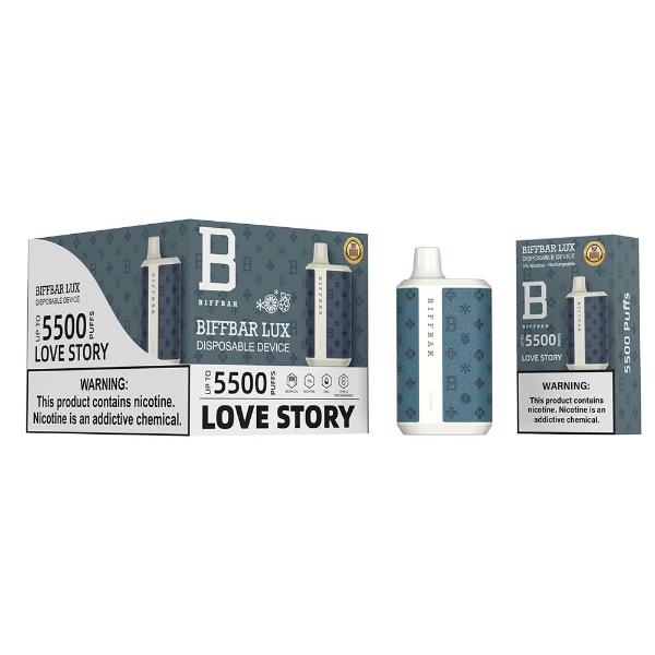 Biff Bar Luxx 5500 Puffs Disposable Vape 10-Pack Best Flavor Love Story