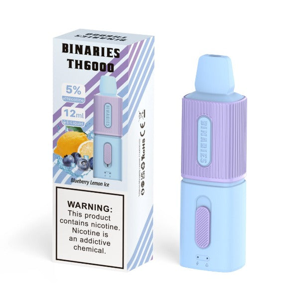 Best Deal HorizonTech Binaries Cabin TH6000 Puffs Disposable Vape 12mL Blueberry lemon Ice