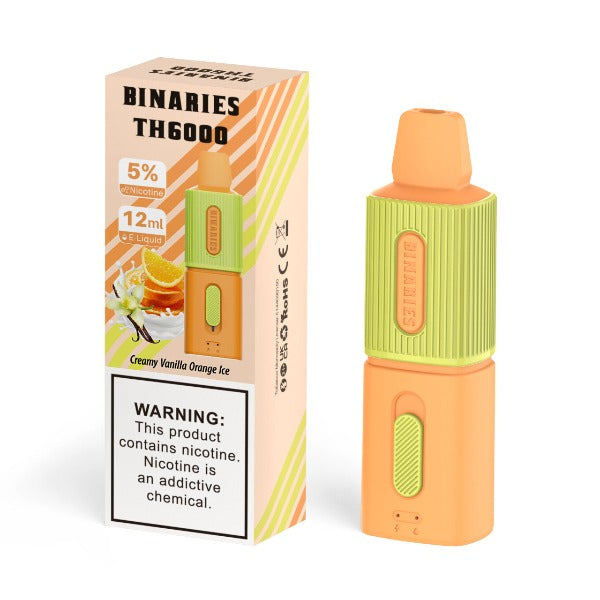 Best Deal HorizonTech Binaries Cabin TH6000 Puffs Disposable Vape 12mL Creamy Vanilla Orange Ice