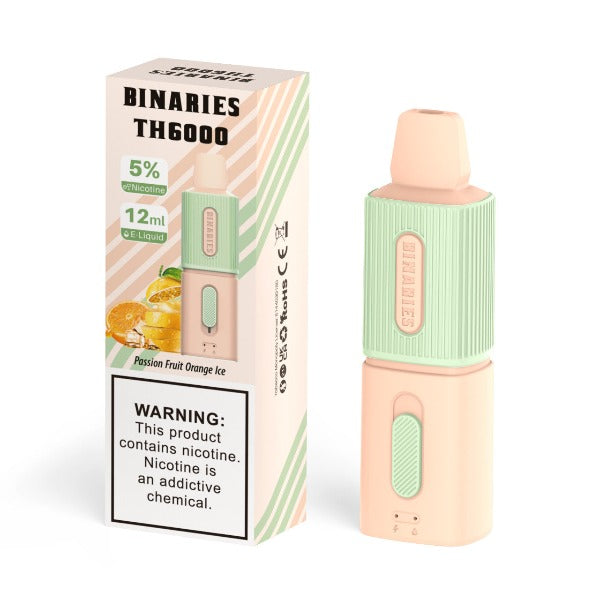 Best Deal HorizonTech Binaries Cabin TH6000 Puffs Disposable Vape 12mL Passion Fruit Orange Ice