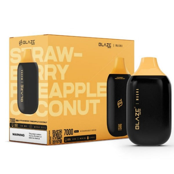 BLAZE Magna 7000 Puff Disposable Vape Best Flavor Strawberry Pineapple Coconut