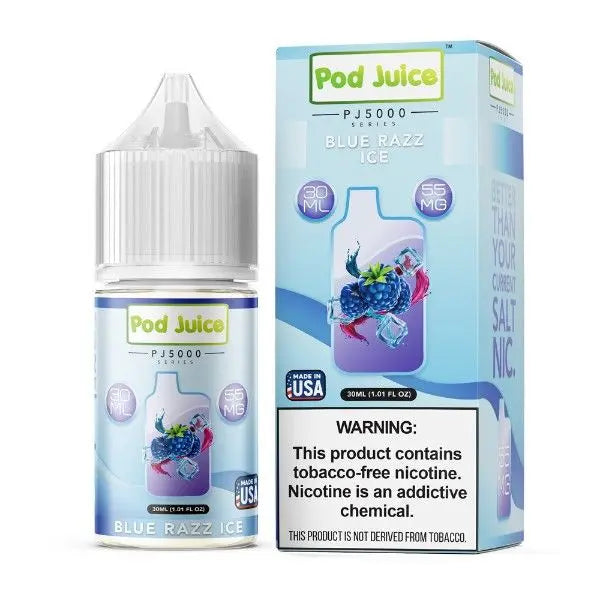 Best Deal Pod Juice TFN PJ5000 Salt Vape E-Liquid 30mL (Salt Nic) - Blue Razz Ice